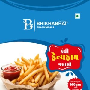 Bhikhabhai Crunchy French Fry Masala (160 g) pouch, front